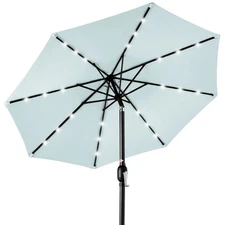 NEW 10' Umbrella with Solar Powered LED Lights SKY7712 Baby Blue Color W/tilt