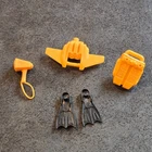 Vintage GI Joe 1985 Wet-Suit Accessories Lot Backpack Fins ARAH