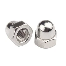 6-32 Acorn Cap Nuts, Stainless Steel 18-8 (304) Acorn Nuts, 100 Pcs-Pack Silver