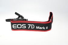 Canon Neck Strap EOS 7D Mark II 1.5" Wide Black/Red Edge Stitch Silver G942