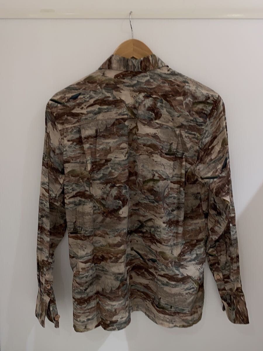 beautiful people◆長袖カットソー/36/コットン/BLU/総柄/1425310023/Sheer Shark Printed Je Beautiful People Long Sleeve Shark Printed 36 Cotton Khaki