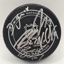 Brandon Dubinsky Signed Columbus Blue Jackets Puck Ryan Murray David Clarkson