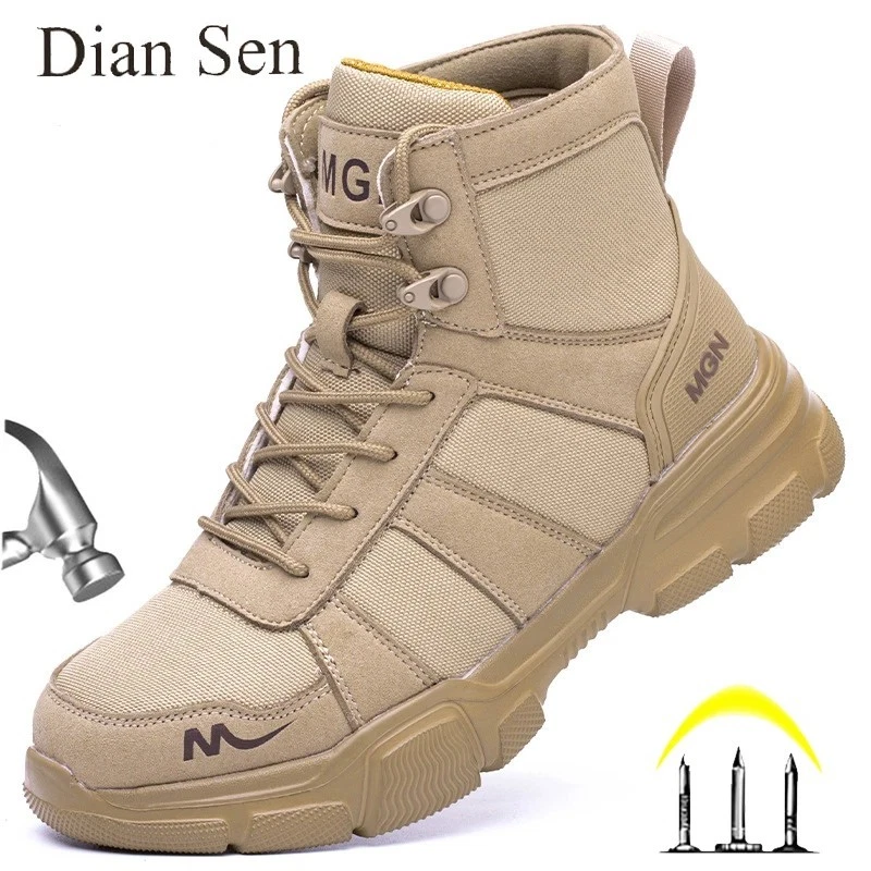 Safety Boots Waterproof Steel Toe Work Shoes for Men Durable Protective Footwear