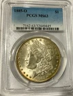 1885 O USA MORGAN SILVER DOLLAR PCGS MS63 light toned