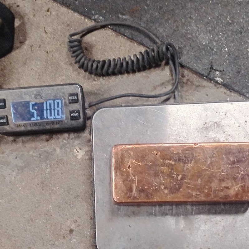 Copper 0.999 Fine Bar/Ingot 5 lb Total Content (2024) Uncertified