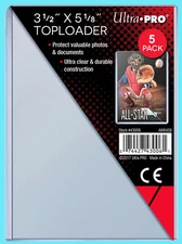 5 Ultra Pro Toploaders 3-1/2x5-1/8 Photo Rigid Oversized Card Sleeves mtg ccg