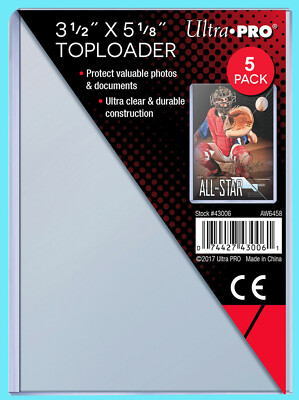 5 Ultra Pro Toploaders 3-1/2x5-1/8 Photo Rigid Oversized Card Sleeves mtg ccg