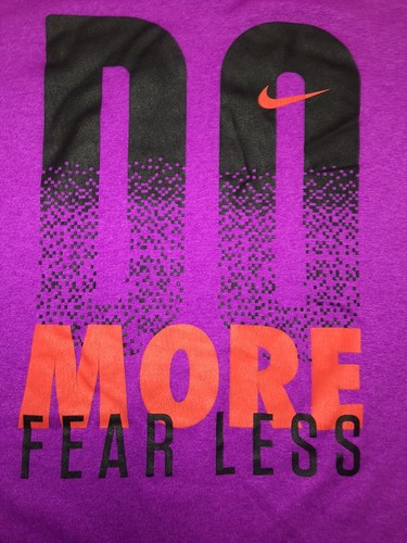 Nike Dri Fit Girls Youth XL V-Neck Do More Fear Less T Shirt Purple *spots - Picture 4 of 7