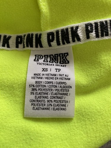 Women Victoria Secret Sport Set Grey Lime 57%cotton 38%polyester 5%elastane XS - Picture 5 of 9