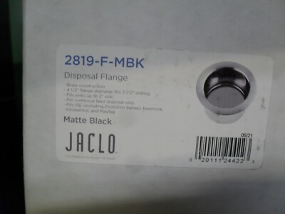 Jaclo 2819-F-MBK Disposal flange Fits Insinkerator Kenmore Kitchenai Matte Black