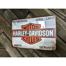 Harley Davidson Sign - Vintage Style Harley Signs - 12in x 8in