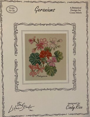 THE LILAC STUDIO, zwei Tulpensträuße & Geranien nur Kreuzstichkarten