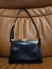 Rare Paloma Picasso Shoulder Bag Black Leather Gold Hardware Made In Italy
