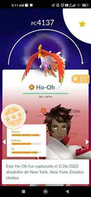 Pokemon Trade Go -- Ho-Oh APEX(Purified when Trade ) Maxed Level50+Sacred Fire