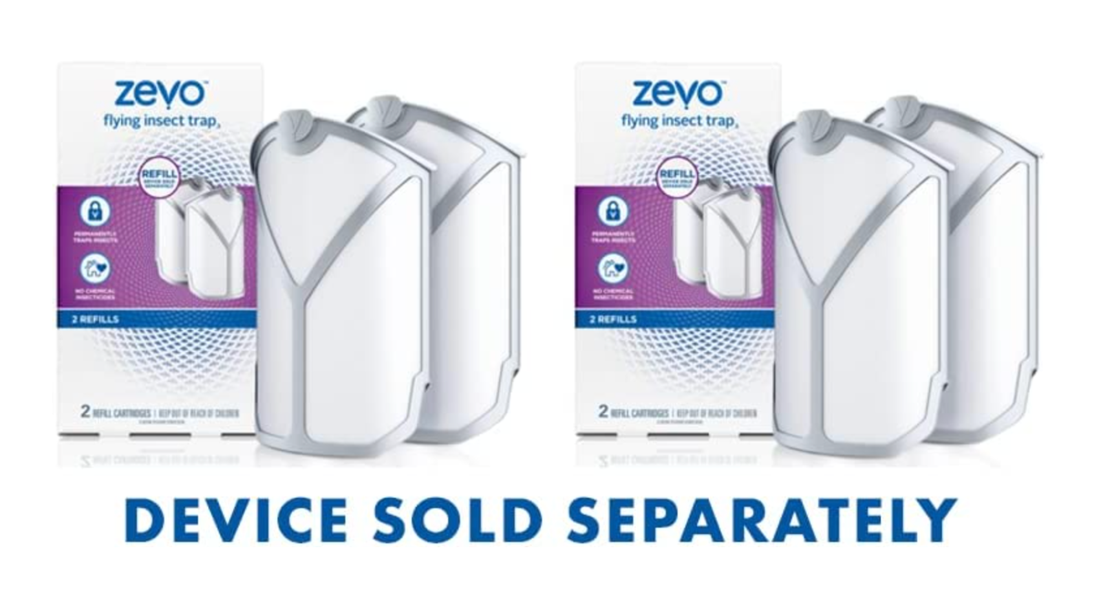 Zevo Flying Insect Trap Refill Kit 2 Cartridges Device Sold