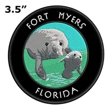 Fort Myers Florida Embroidered Patch Iron-on Applique Beach Travel Souvenir
