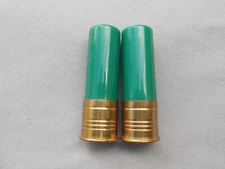 OLD 1958 PACHMAYR GREEN SHOTGUN SHELL SALT & PEPPER SHAKERS LOS ANGELES 15 NICE