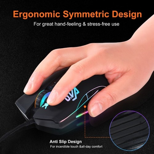 Gaming Mouse 7200DPI Optical 7 Button USB Mouse With RGB BackLight Mice Desktop - Picture 7 of 8