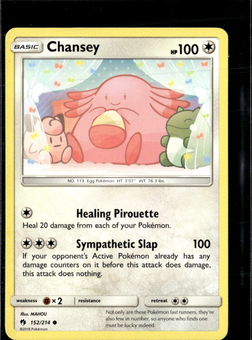 Pokemon Chansey 152/214 Lost Thunder Non Holo Common  2 Card Lot