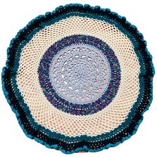 Lotus Mandala HANDMADE Crochet AFGHAN Knit Chair COUCH Lap THROW Bed BLANKET