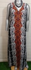 plus Women's MAXI DRESS Size 4XL TRIBAL PRINT VERSATILE V~Neck Sleeveless NEW