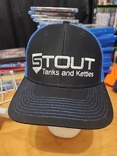 STOUT Tanks & Kettles Black & Grey Adjustable Snapback Mesh Hat Cap Breweriana