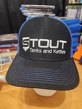 STOUT Tanks & Kettles Black & Grey Adjustable Snapback Mesh Hat Cap Breweriana