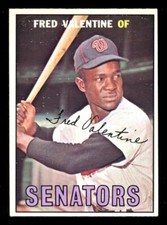 1967 TOPPS OPC O PEE CHEE BASEBALL #64 FRED VALENTINE NM WASHINGTON Senators