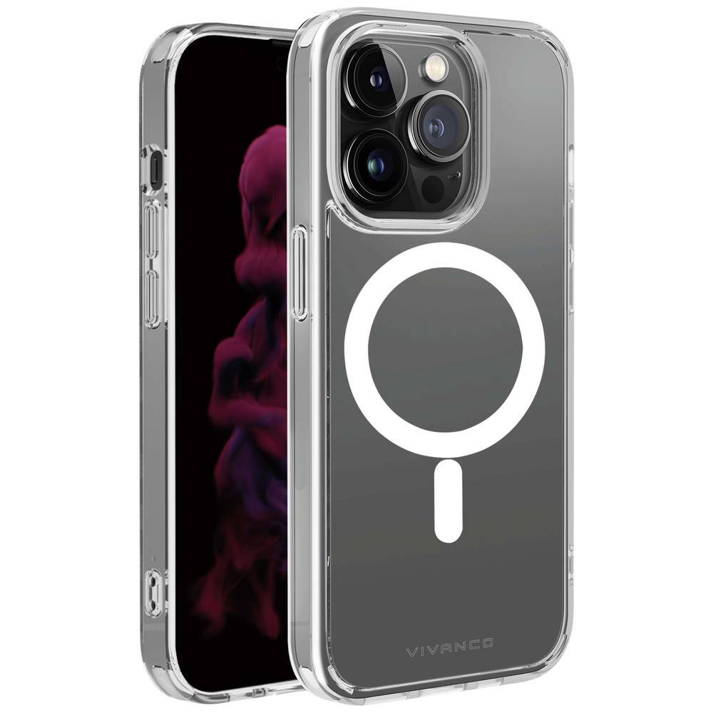 Устойчивая задняя крышка Vivanco Mag для Apple iPhone 14 Pro с прозрачными вставками.,
