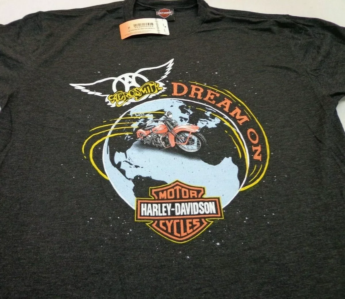 Harley Davidson Motorcycles AEROSMITH Dream On Black T Shirt Size