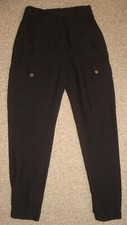 MINT VELVET Black SMART CARGO TROUSERS w Elasticated Ankles 6R
