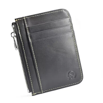 Kopen Zipper Men Women Wallet Leather Credit ID Card Holder Coin Purse Money Case Gift