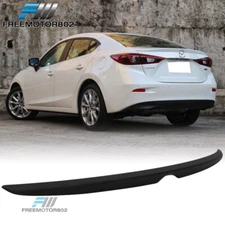 Fits 14-18 Mazda 3 Sedan Flush Mount Rear Trunk Spoiler Wing Matte Black