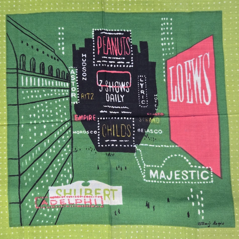 Tammis Keefe 50s New York Times Square Hankie Souvenir Mid Century Handkerchief - Image 2 of 4