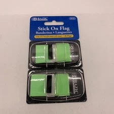 Bazic Products Stick On Flag 1”x1.7” 60 Flags Green Page Markers