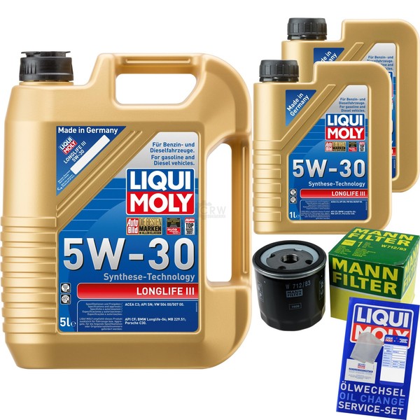 Mann Inspektionspaket 7L Liqui Moly Longlife 5W-30 FüR Toyota Hilux Vpick-Up-image