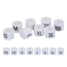 Clothes Hanger Marker XXS/XS/S/M/L/XL/2XL/3XL Size Tag White, Pack of 80