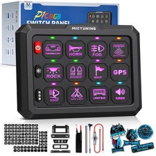 MICTUNING RGB 8/12 Gang Switch Panel, IP67 LED Circuit Control Toggle Switch 12v