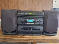 Sony CFD-646 Boombox 3 CD Radio Cassette Recorder Detachable Speakers