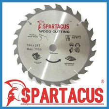 Spartacus Wood Cutting Saw Blade 184 mm x 24 Teeth x 16 mm Fits Various Models