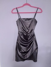 Windsor Purple Satin ruched mini Dress Size M