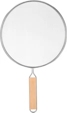 8" Stainless Steel Splatter Screen for Frying Pan – Guard & Strainer