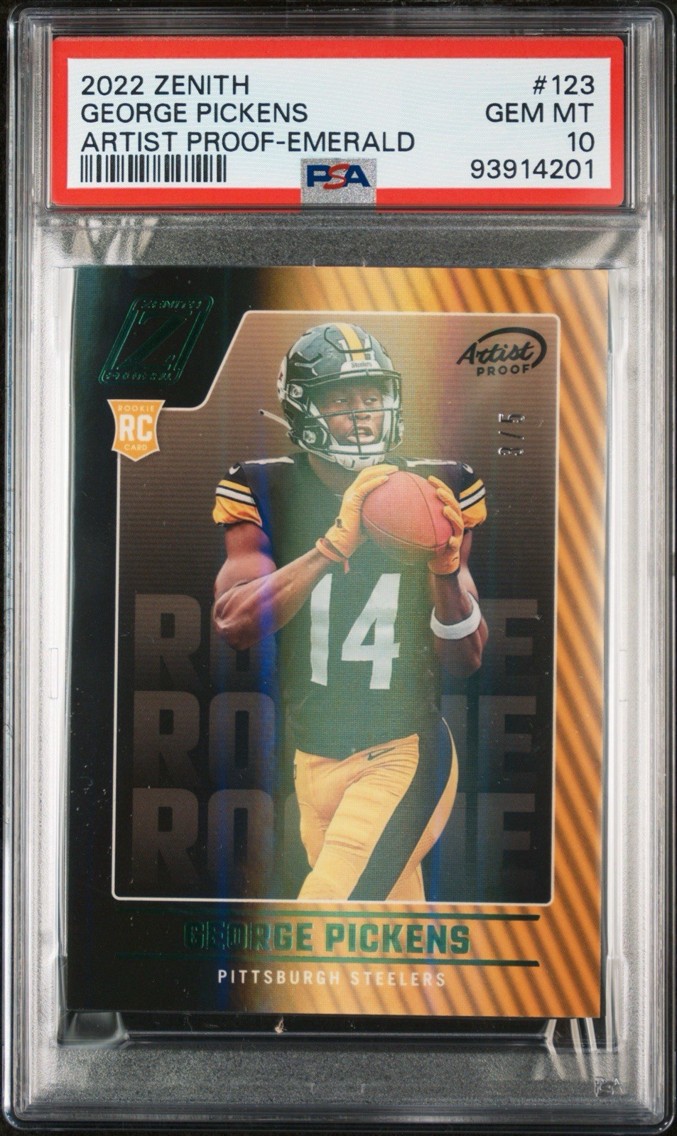 George Pickens Panini Zenith #123 Artist Proof-Emerald