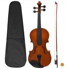 Violine Komplettset Mit Bogen Und Kinnstütze Dunkles Holz 4 / 4 Geige