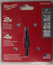 Broca escalonada de óxido negro Milwaukee 48-89-9302 1/4" hexagonal 4-12 mm 5 agujeros EE. UU.