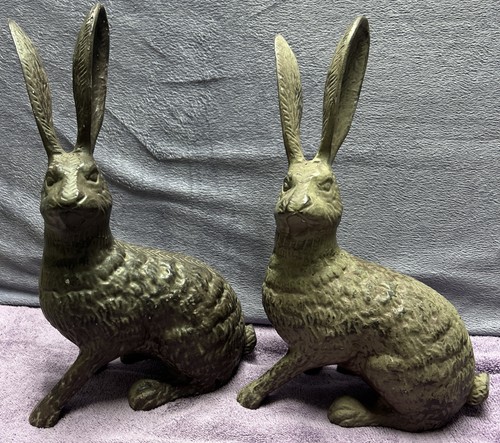 Large Metal Jack Rabbit Statue 13 inches Tall Vintage Cast Aluminum
