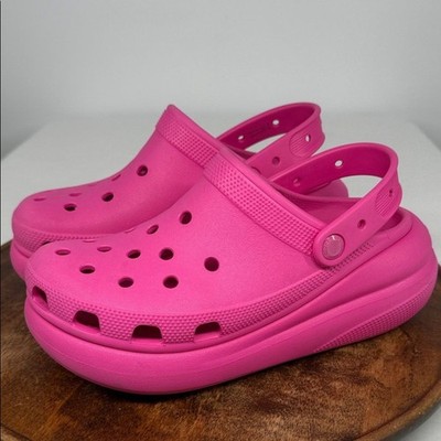 Crocs Shoes Wm 9 Men 7 Pink Stomp Clogs Platform