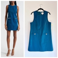 NWOT Cinq à Sept Women's Embossed Faux Seal Mia Dress in Ink Blue Size 10