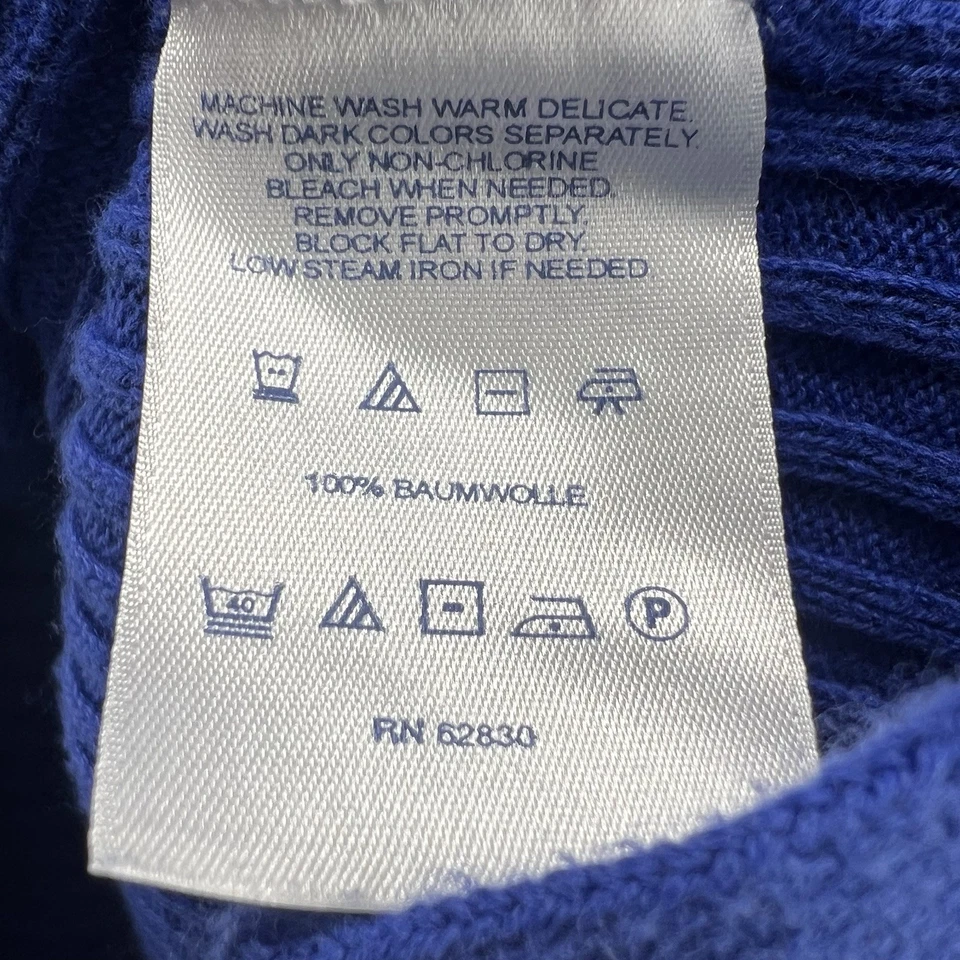 Suéter Lands End Mujer 3X Azul Manga Larga Pullover Tejido con Cable Foto 4 de 4