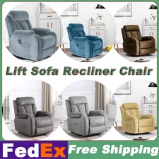 Electric Power Lift Recliner Chair For Livingroom Fabric Lounge Sofa+Remote US